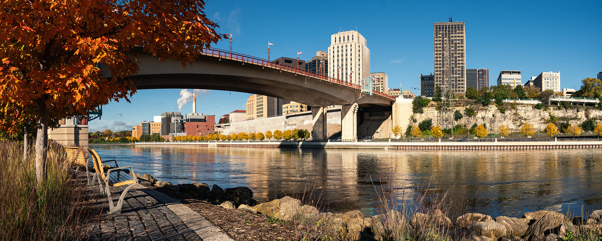 Panoramic shot of downtown St. Paul, MS.